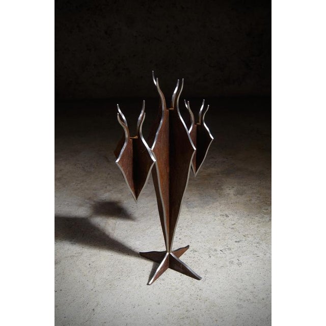 Candlestick in Steel by Frederic Gaillard For Sale - Image 6 of 8