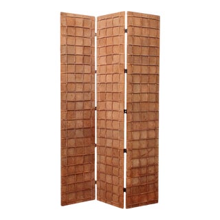1970s Suede Room Divider Screen For Sale