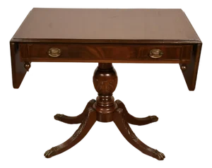 1930s English Regency Style Mahogany Drop-Leaf Pembroke Table / Sofa Table