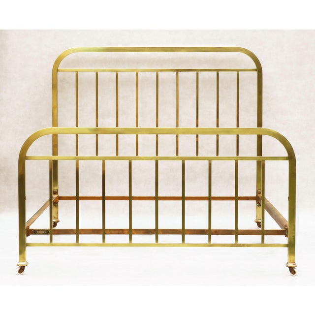 Metal French Art Deco Brass Bed, 1930s For Sale - Image 7 of 9