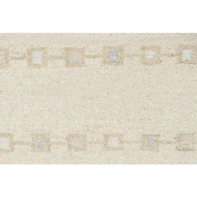 Rug & Kilim Rug & Kilim’s Scandinavian-Inspired Rug, Subtle Geometric Stripes in Cream White For Sale - Image 4 of 7