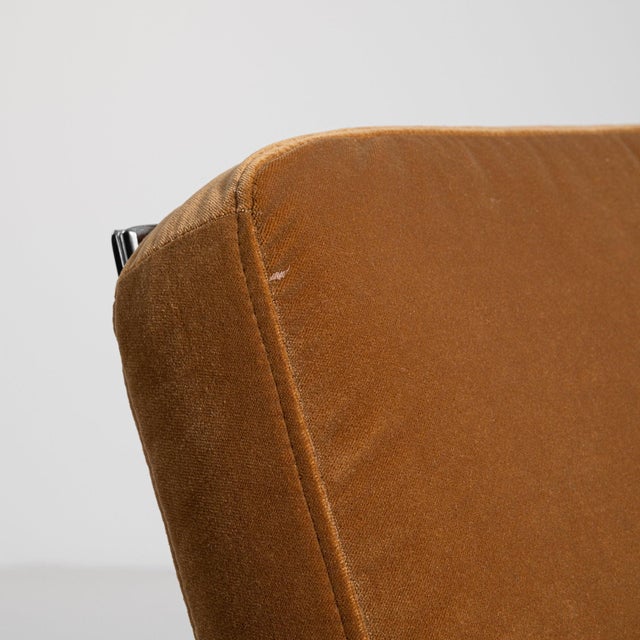 Mid-Century Modern 1960-1969 Germany Warm Tan Leather Chrome-Frame Swivel Chair For Sale - Image 3 of 11