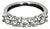 1.5ctw Natural Round Brilliant Diamonds in a Five-Stone Platinum Wedding Ring, Size 6.5 For Sale