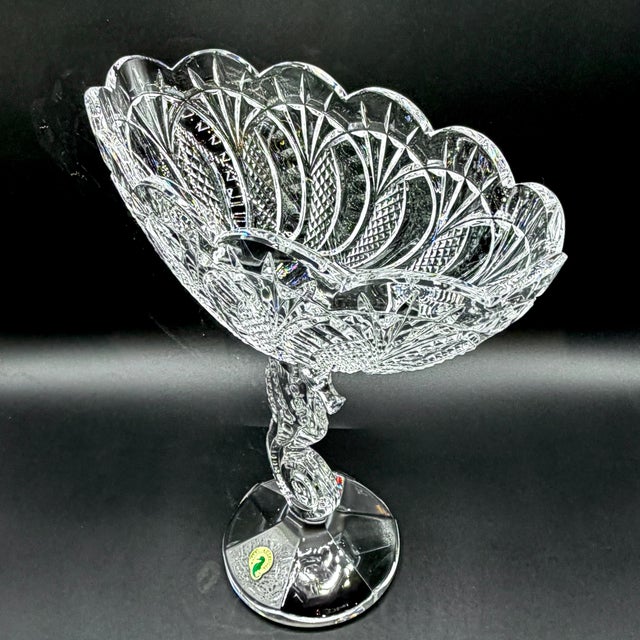 Waterford Crystal Seahorse Pedestal Centrepiece Bowl with Original Box, 1980s For Sale - Image 12 of 18