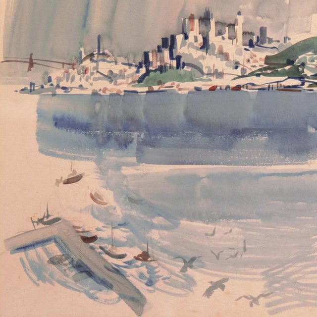 Paper 'San Francisco From Marin' by Jess Cauthorn, Seattle, Seattle Art Museum, Frye Museum, Golden Gate, Sausalito For Sale - Image 7 of 8