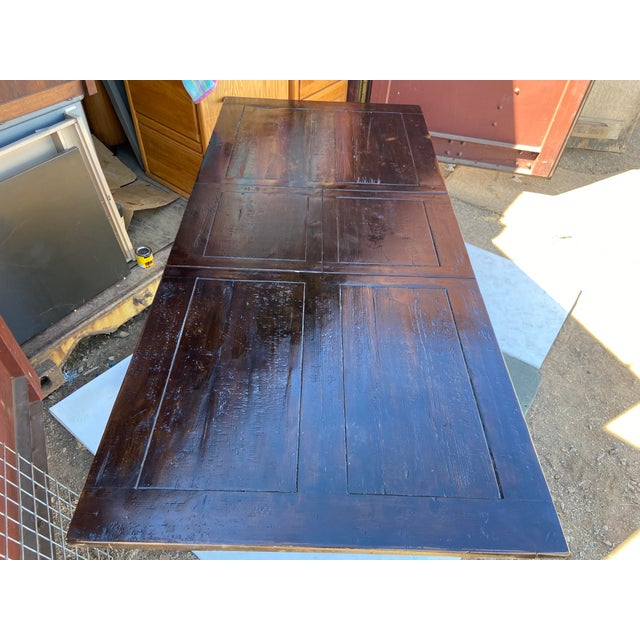 Restoration Hardware Rh Reclaimed Wood Kitchen Table With Extensions For Sale - Image 4 of 12