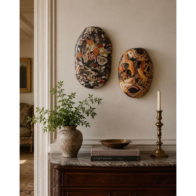 Boho Scagliola Tortoise Shell Wall Sculpture For Sale In West Palm - Image 6 of 6