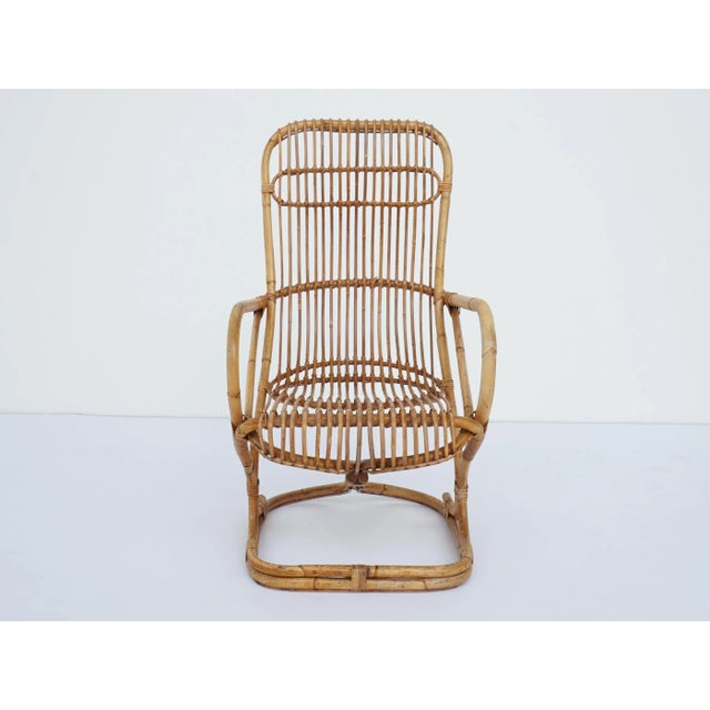 1960s Italian Bamboo Lounge Chair by Tito Agnoli, 1960s For Sale - Image 5 of 9