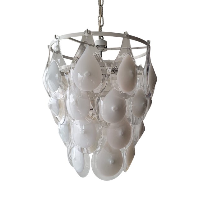 Opal Glass Pendant Lamp by Gino Vistosi, 1960s For Sale