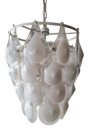 Opal Glass Pendant Lamp by Gino Vistosi, 1960s