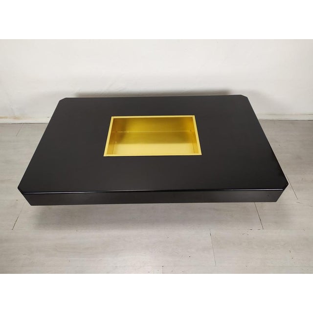 Black & Gold Coffee Table, 1970s For Sale - Image 3 of 18