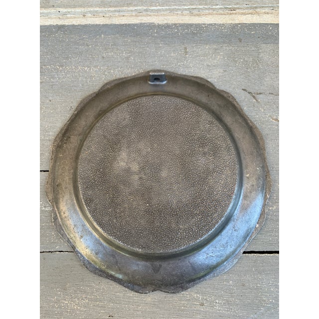 Silver Mid-Century German Pewter Sailing Ship Wall Plate With Heraldic Eagles For Sale - Image 8 of 8