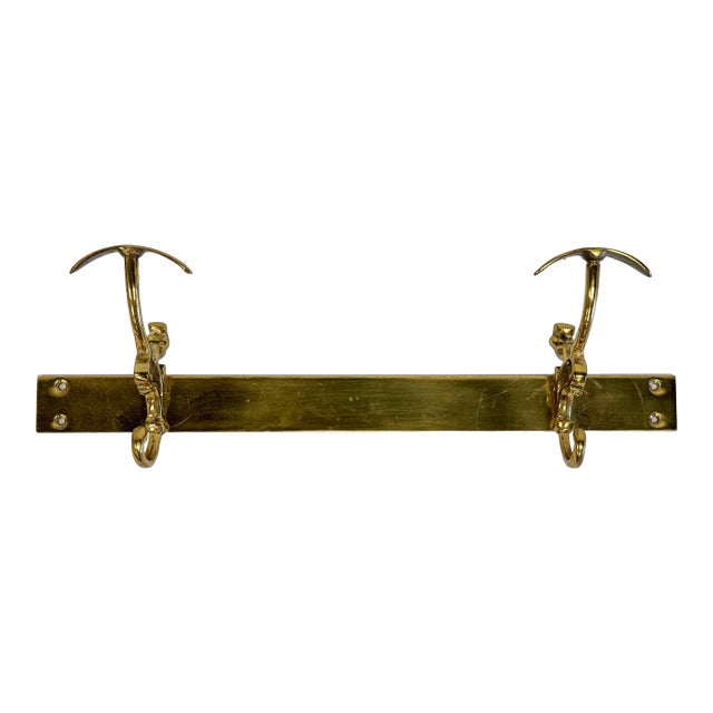 Vintage Brass Double Wall Hook For Sale