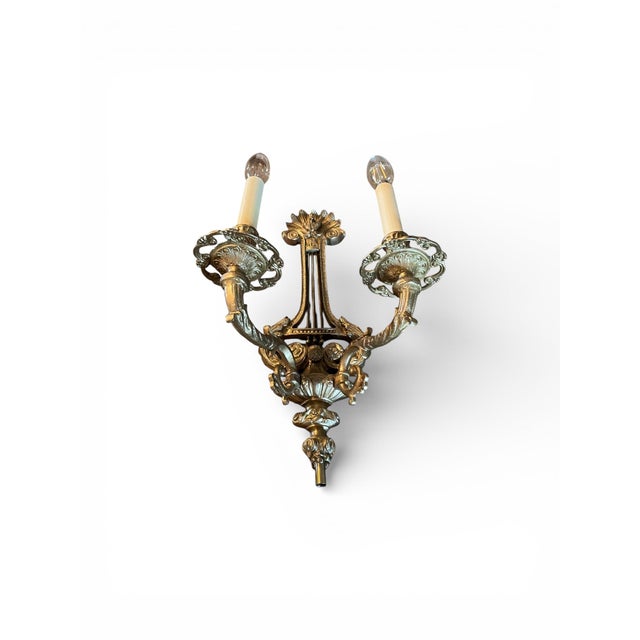 Lights Pair of Vintage Fredric Cooper Gilt Wall Sconces/Chicago For Sale - Image 7 of 12