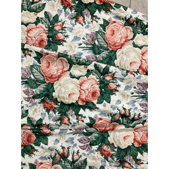 Two Pairs of Custom Glazed Chintz Drapery For Sale In Boston - Image 6 of 7