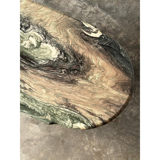 Cipollino Ondulato Marble Oval Coffee Table, Italy, 1980s For Sale - Image 11 of 16