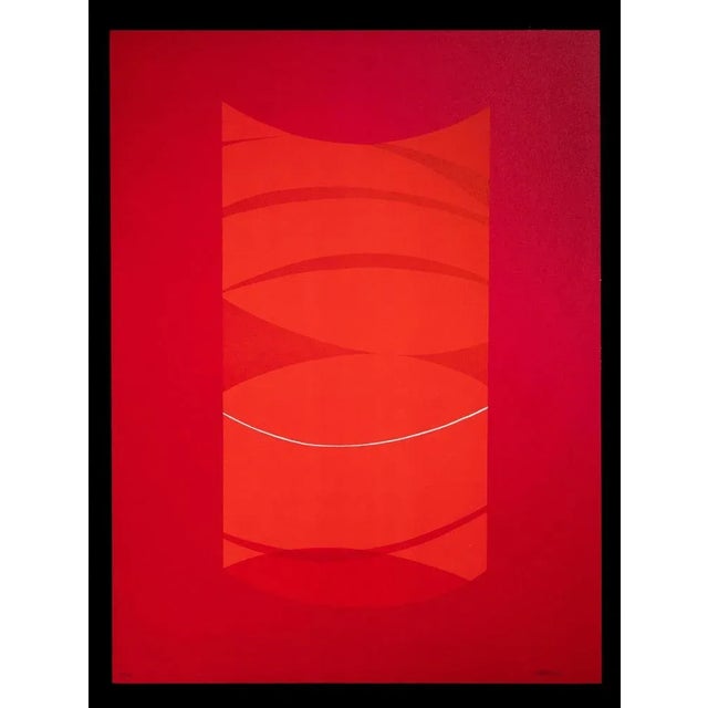 Modern Lorenzo Indrimi, Red One, Lithograph, 1970s For Sale - Image 3 of 3