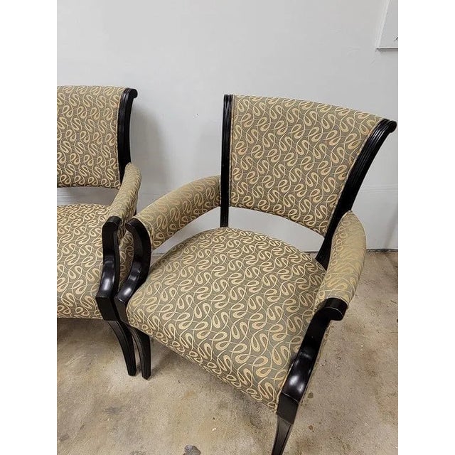 1970 Set of 4 Baker Ebonized Neoclassical Chairs For Sale - Image 9 of 13