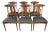 1960s Mid-Century Modern Bonnie Garrison Persimon Cat Eye Chair Set Six Walnut For Sale