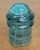 Aqua Vintage Hemingray No. 9 Aqua Glass Insulator For Sale - Image 8 of 10