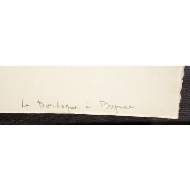 Paper Roger Hebbelinck "La Dordogne a Bergerac" Hand Signed Color Etching Unframed For Sale - Image 7 of 8