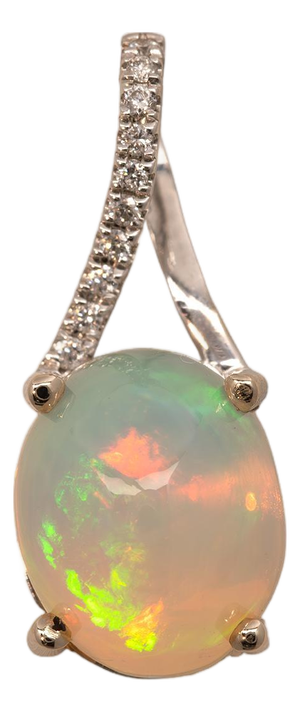 2.3Ct Ethiopian Pendant With Earth Mined Diamond Accents: Solid 14k Gold, 10x8mm