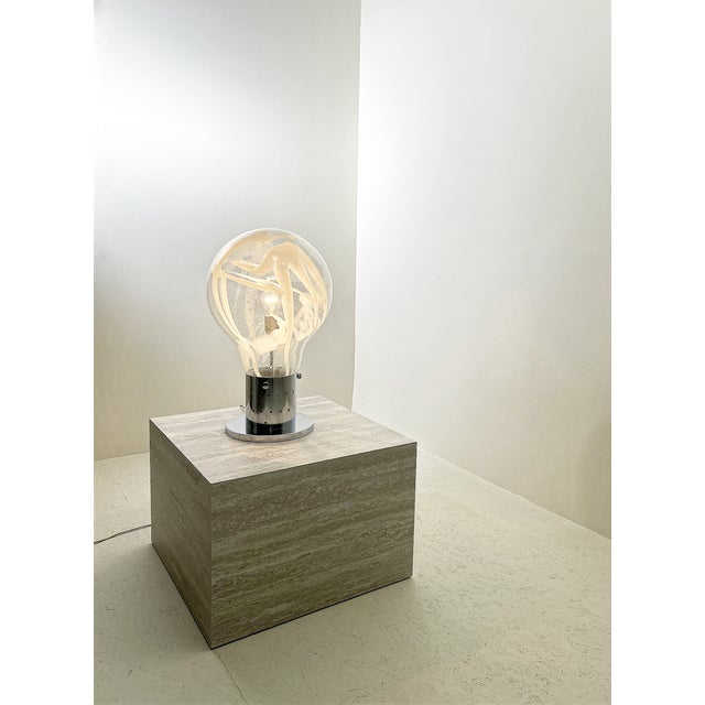 Oversized Bulb Sculpture, an Italian mid-century modern design from the 1960s. Hand-blown glass diffuser that mimics an...