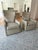 Pair Duralee Swivel Chairs There are great quality, great fun and in great condition. 29” x 29” x 41” Seat 20” h Arm 22.75