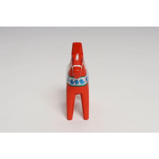 Mid-Century Modern Diminutive Scandinavian Modern Hand-Painted Dala Horse From Färnäs Sweden For Sale - Image 3 of 11