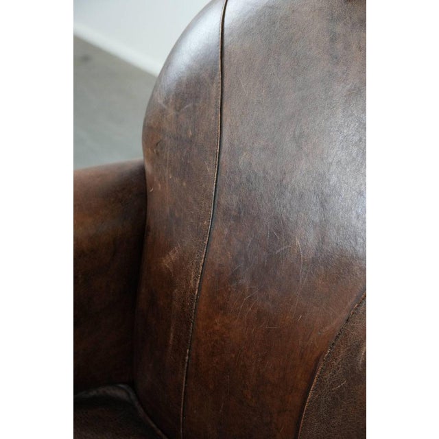Vintage Club Chair in Sheepskin Leather For Sale - Image 10 of 14