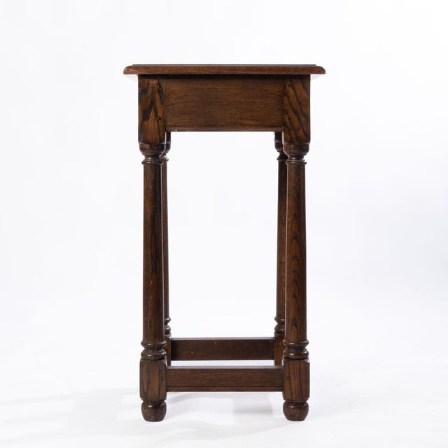 1920s Wallace Nutting Oak Stand For Sale - Image 9 of 12