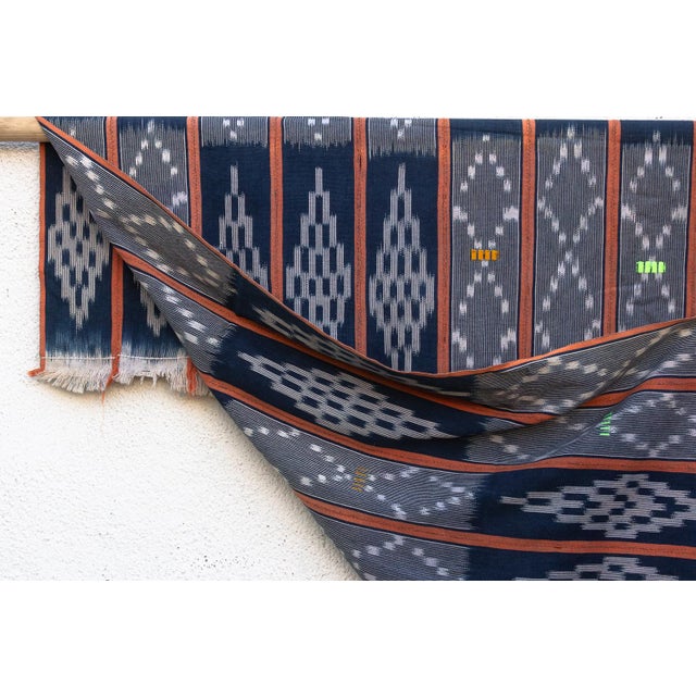 1960s Vintage Baoule African "Abidjen Diamond" Ikat Throw For Sale - Image 5 of 6
