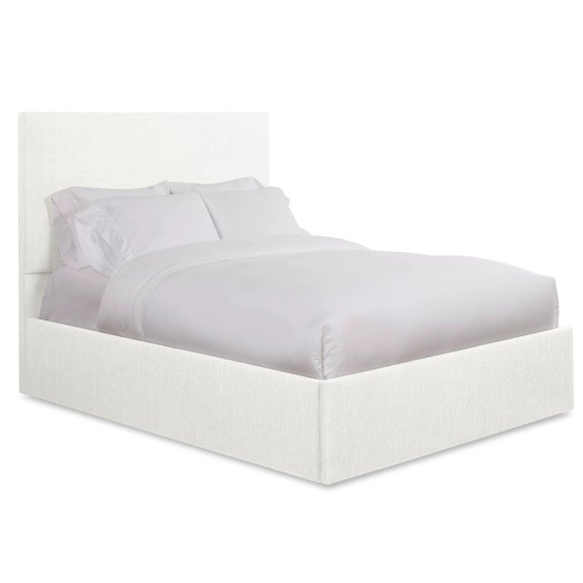 Modern Hadley Twin Bedframe, Ivory Linen For Sale - Image 3 of 4