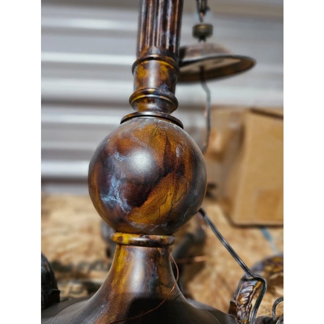 Late 20th Century Late 20th Century David Michael - Traditional 8 Candle Solid Bronze Casting Chandelier For Sale - Image 5 of 6