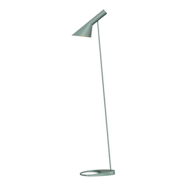Arne Jacobsen AJ Floor Lamp in Pale Petroleum for Louis Poulsen For Sale