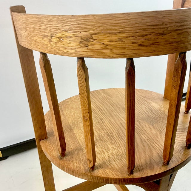 Early 1900s Antique Gustavian Folk Art Rustic European Oak Round Corner Side Chair. For Sale - Image 15 of 18