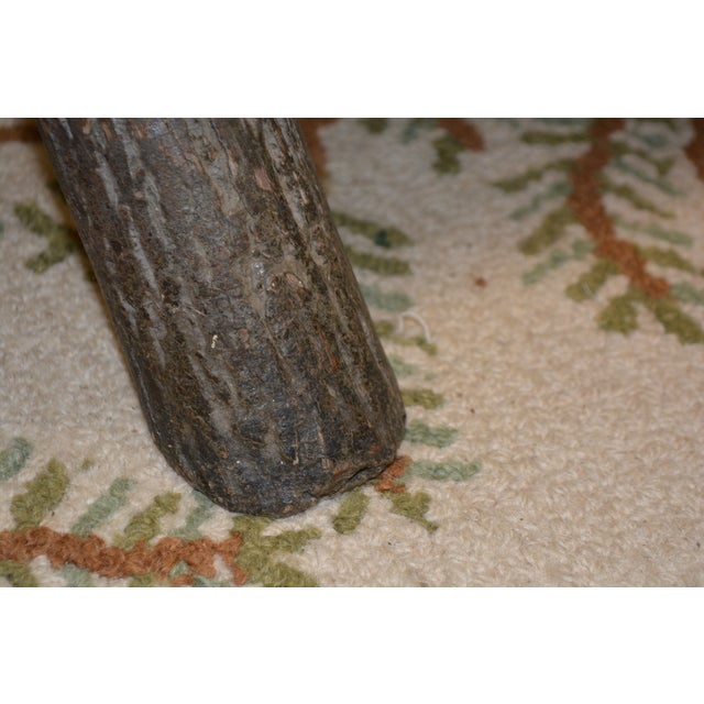 1980s Rustic Old Hickory Indiana Oak Wood / Log Bench Dining Seat For Sale - Image 11 of 16
