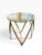 John Vesey Steel & Glass Top Spool Drinks or Side Table.