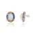 VR Jewels 18k White Gold 18.2ct Opal & Multi Sapphire Cluster Stud Earrings With Diamonds- 2 Pieces For Sale - Image 4 of 15