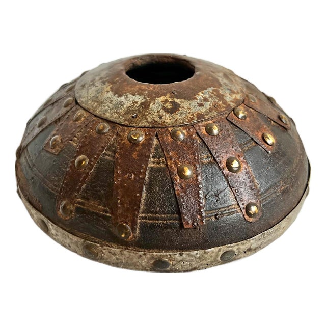 Antique India Wood & Metalwork Tobacco Container For Sale
