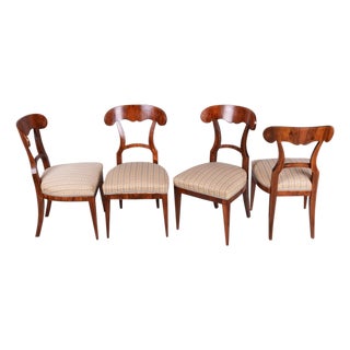 Biedermeier Chairs in Walnut, Austria, 1830s, Set of 4 For Sale