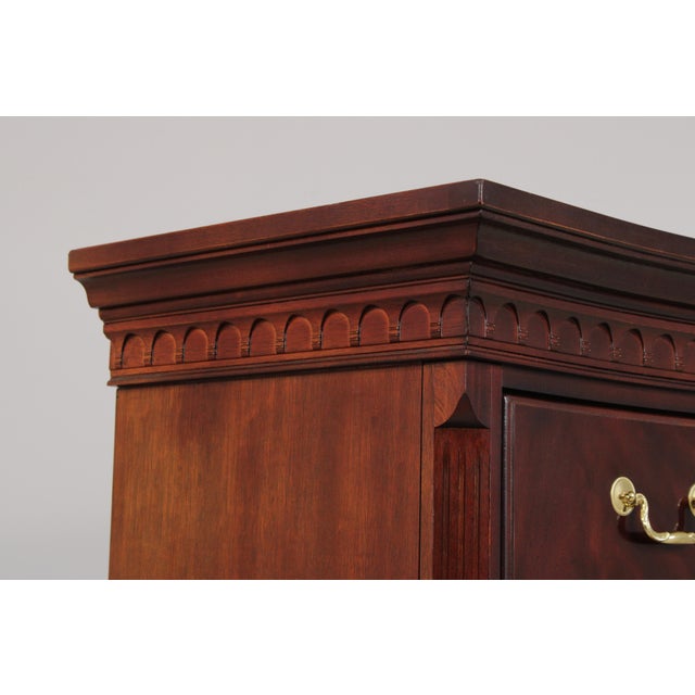 Brown Thomasville Flame Mahogany Bow Front Chest on Chest For Sale - Image 8 of 15