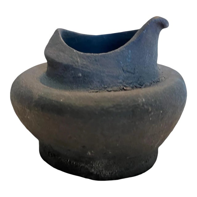 1980s Petite Handcrafted Clay Vase For Sale