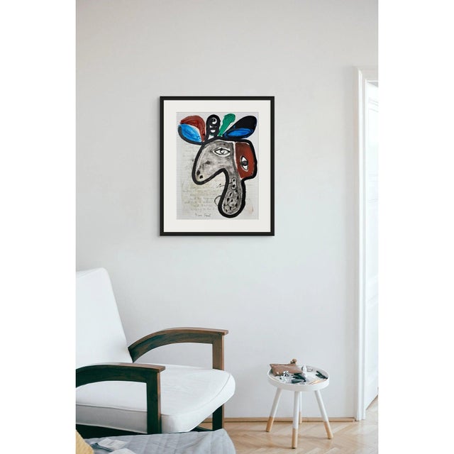 One-of-a-Kind Portrait of a Woman Original Oil and Pencil Painting by Diane Grant Inspired by the Modernist Language of...