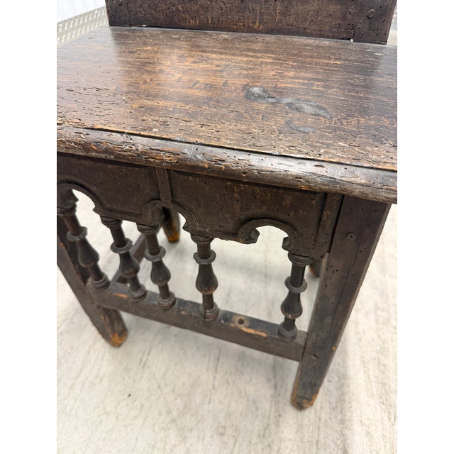 17th Century 17th Century Italian Renaissance Walnut Side Chair For Sale - Image 5 of 10