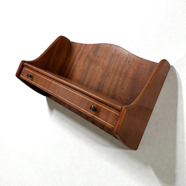 Vintage Danish Wall-Mounted Nightstands in Teak, 1960s, Set of 2 For Sale - Image 6 of 7