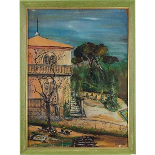 Sirio Pellegrini, Landscape, Oil on Wood Panel, 1964, Framed For Sale