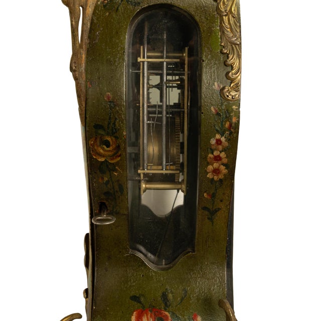 Antique 18th Century French Louis XV Painted & Ormolu Vernis Martin Cartel Clock 1750 For Sale - Image 16 of 18