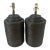 Ethan Allen Espresso Woven Rattan Table Lamps-a Pair For Sale