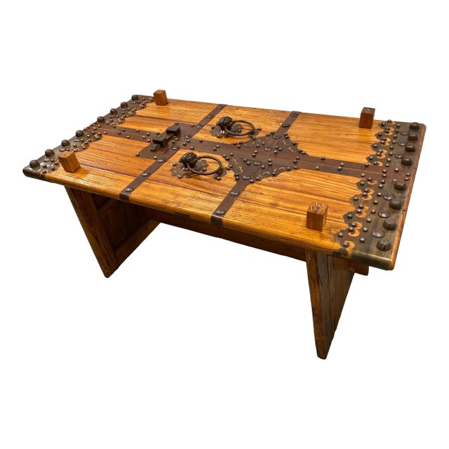 Chinese Bespoke Executive Desk From Old Chinese Temple Gates For Sale - Image 3 of 13